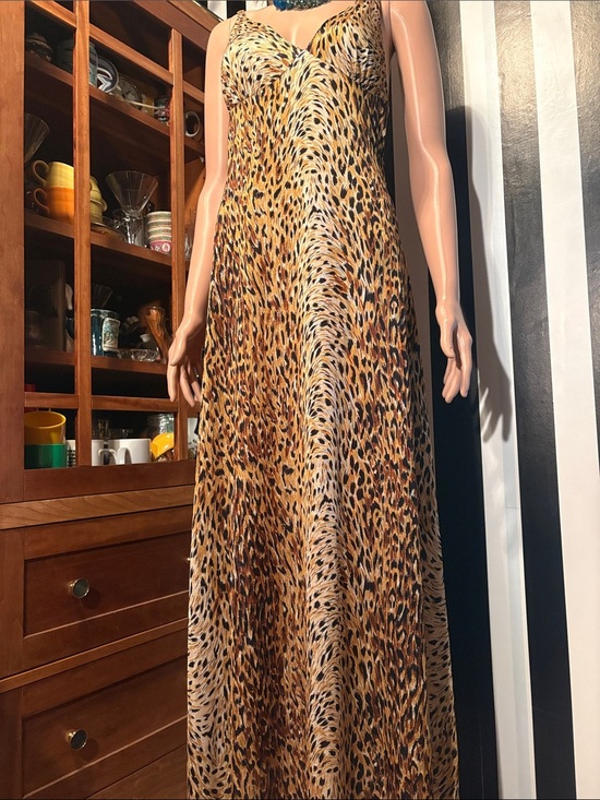 Vintage Other - 70s Vintage Leopard Print Slip Maxi Dress Sexy Nightgown Dress Size Small 2/4